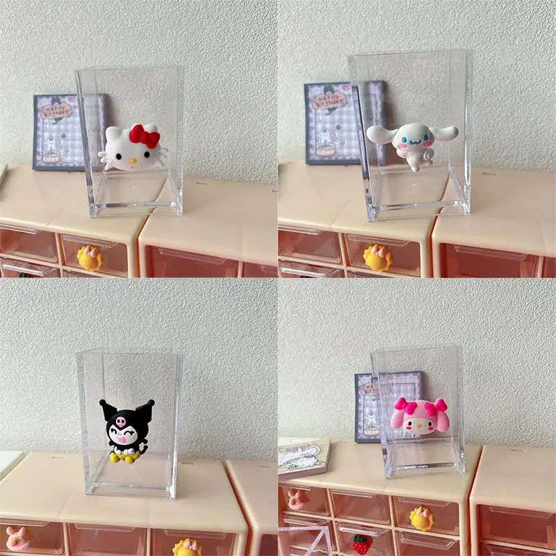 

Cartoon Pencil Case Sanrios Kawaii Hello Kittys Kuromi Cinnamoroll Girl Heart Student Desktop Stationery Makeup Brush Storage