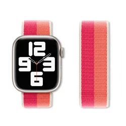 Premium Nylon Strap for Apple Watch - Versatile and Durable Bracelet Correa (Nectarine Peony)