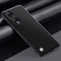 Premium PU Leather Matte Silicone Phone Case - Full Protection Back Cover for Honor 100 (Matte Black)