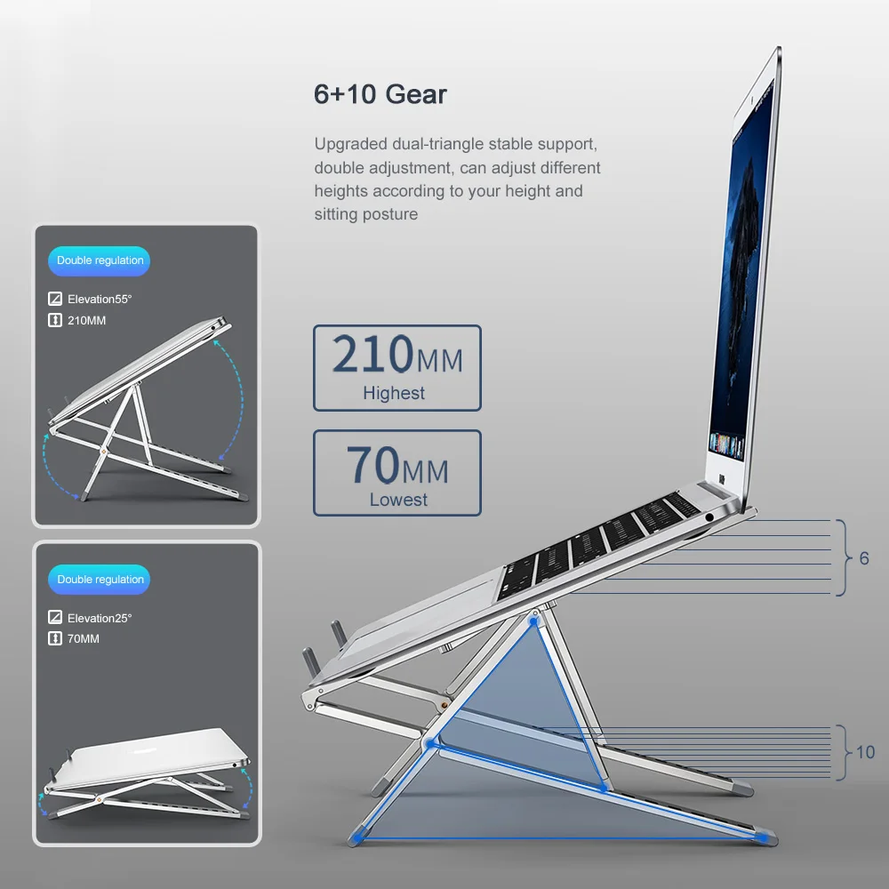 Oatsbasf-suporte para Laptop Portátil Macbook Air Ipad Tablet Suporte Notebook Mini Suporte Dobrável Computador Riser Cooling Stand - Imagem 5
