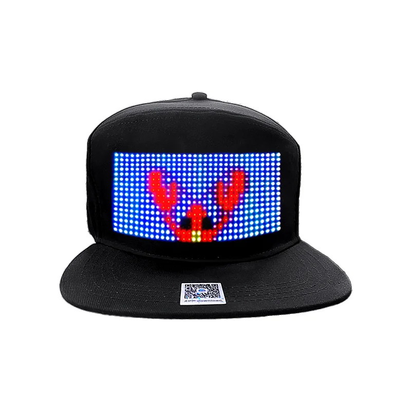 Bluetooth LED Hat RGB Four Color Programmable Matrix Board Baseball Hat DIY Soft Cotton Screen Cap USB Rechargeable Pixel led light led modules led module