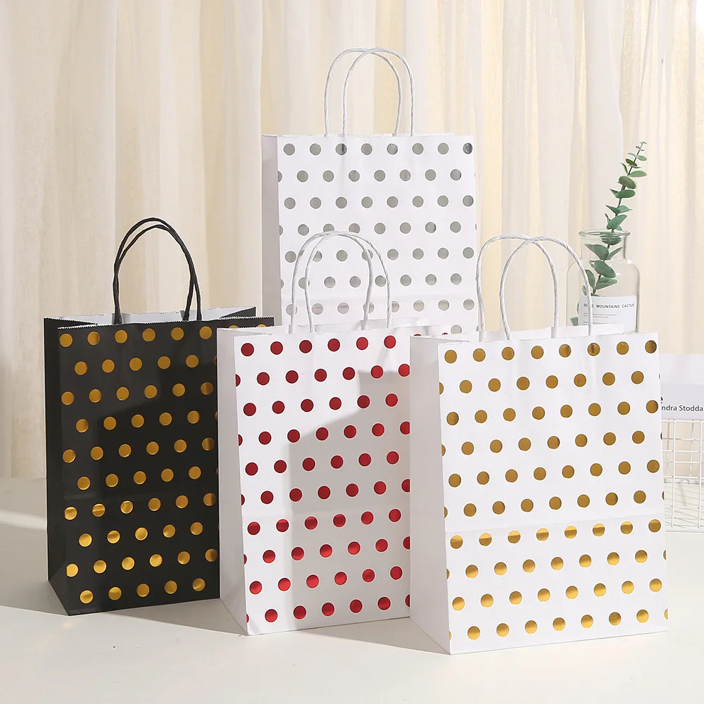 Paper Tote Gift Bags with Handles 4-Pack For Wedding Birthday Holiday Presents organza gift bags,party gift bags