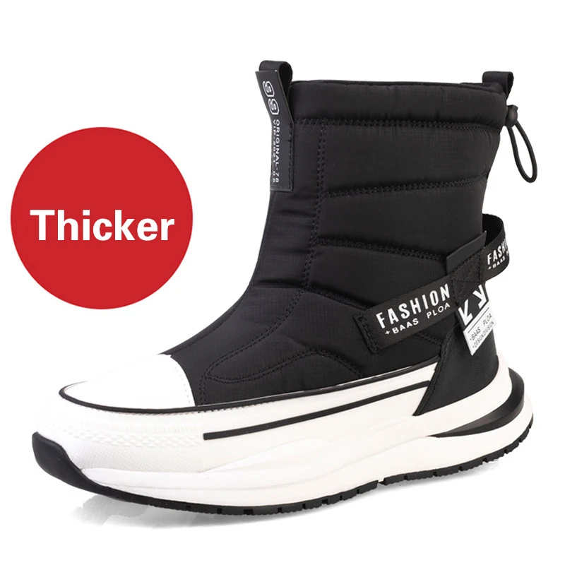 Winter Snow Boots Couple Plus Velvet Warm Side Zipper