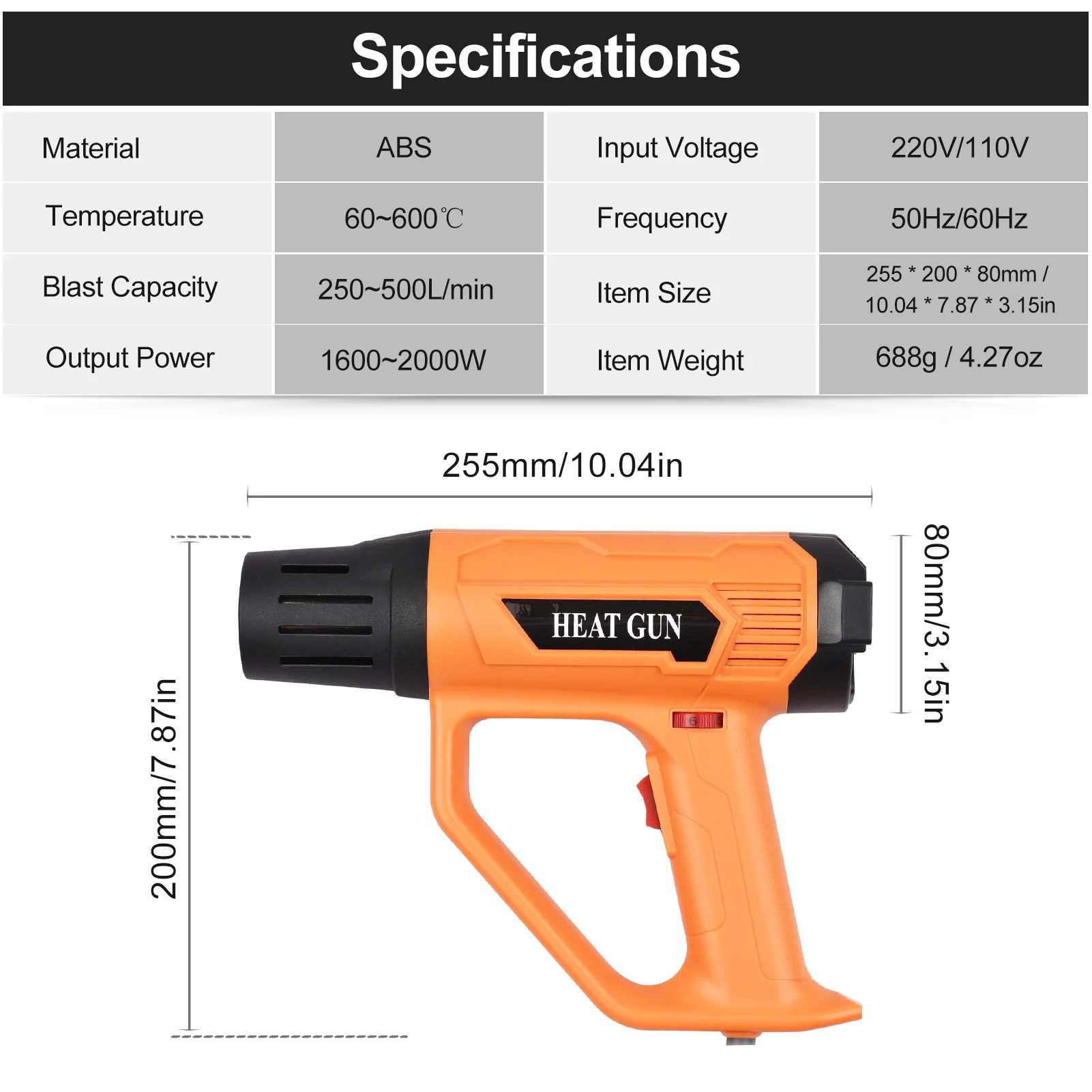 2000W Digital Heat Gun 122~1202℉ (50- 650℃) Variable Temperature Hot Air Gun  with Tool Box for Soldering Crafts Shrink Wrap - AliExpress