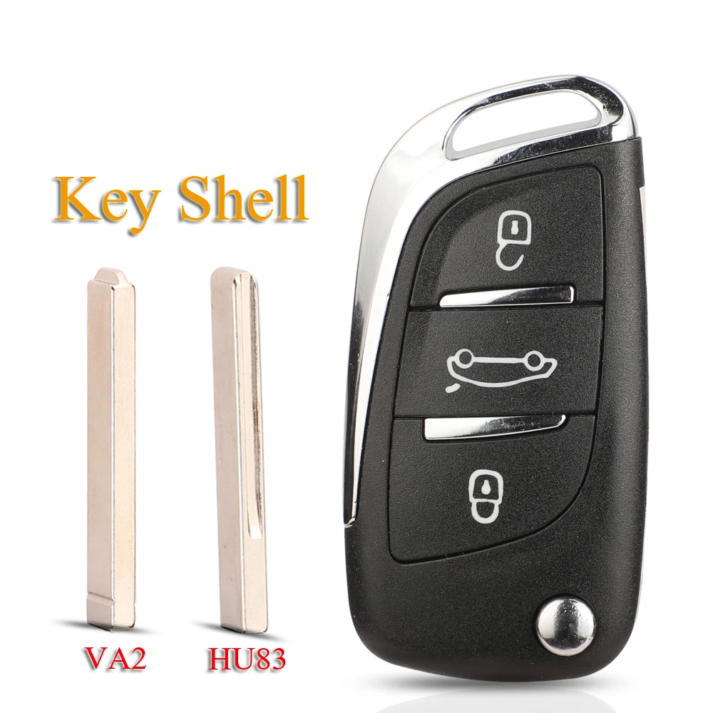 Jingyuqin 3-Button Flip Folding Remote Car Key Shell Case