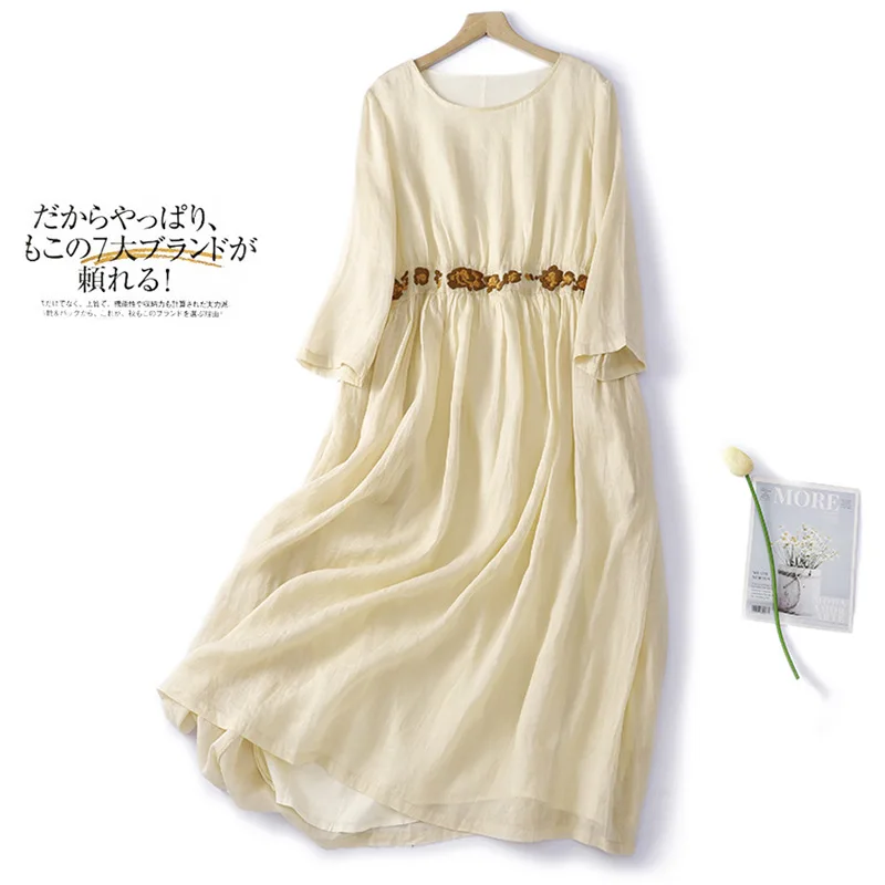 

stylish dress for women in summer embroidered and loose fitting long dress women's clothing summer dress women 2024