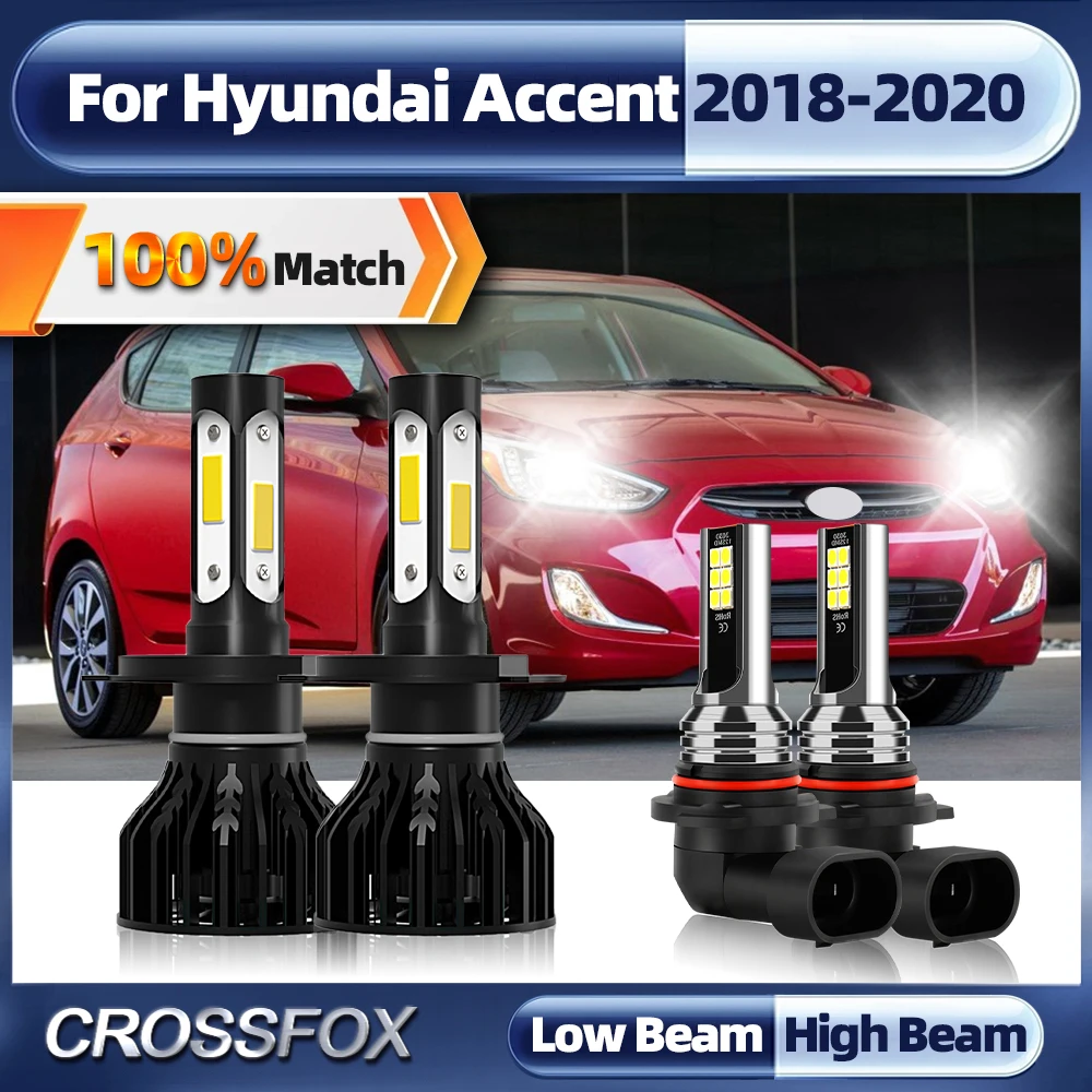 

40000LM H4 LED Canbus Car Headlight Bulbs 240W 6000K Turbo Car Lights 9006 HB4 Auto Fog Lamp For Hyundai Accent 2018 2019 2020