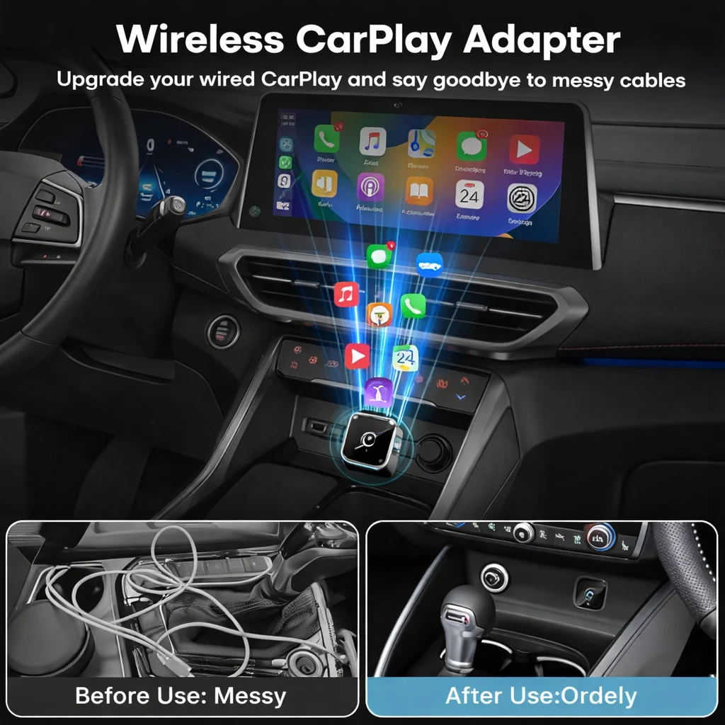 Wireless CarPlay Adapter – Seamless iPhone Connectivity and Hands-Free Control