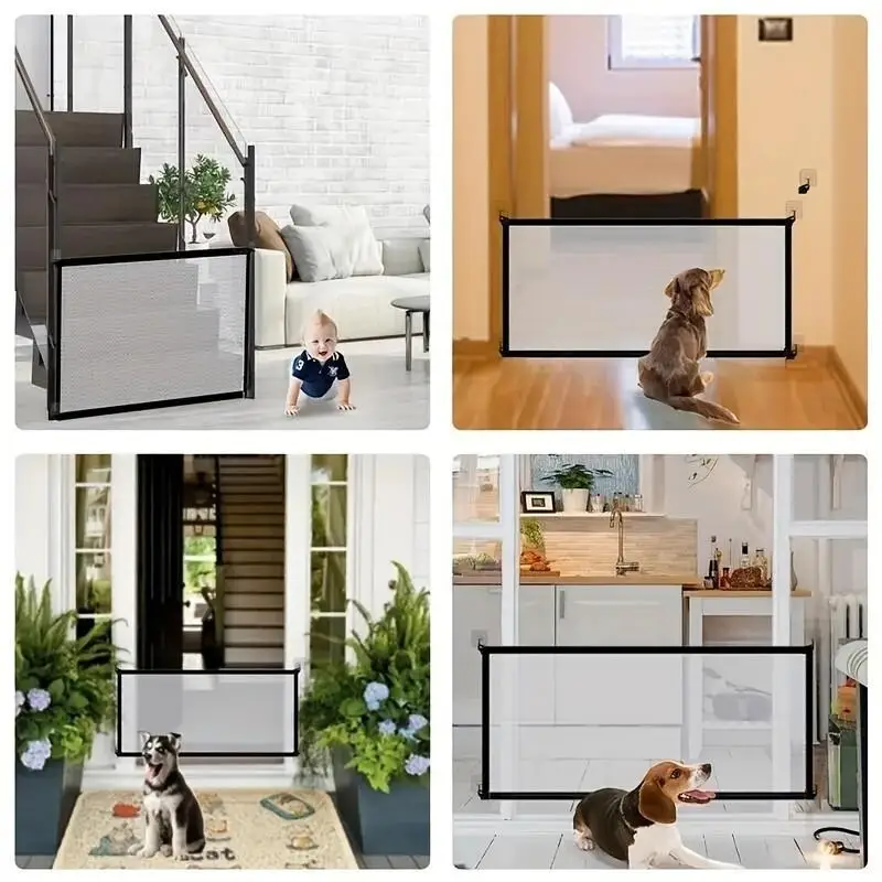 Title 6, 1pcs Dog Gate Ingenious Mesh Dog Fence For Indo...