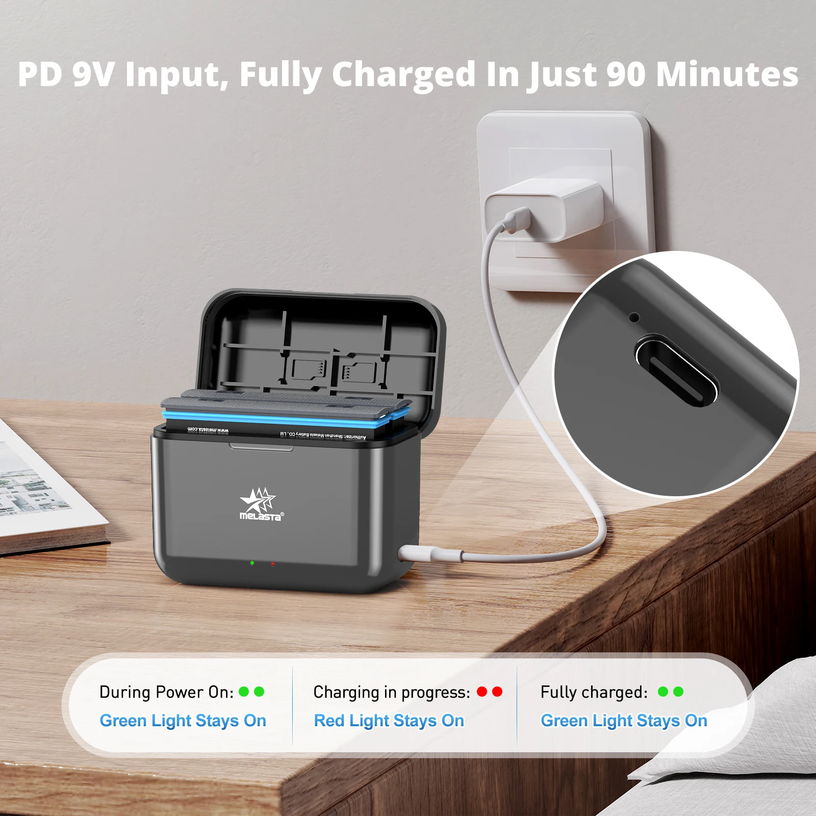 Lot de 2 batteries 2800 mAh + chargeur USB-C pour Insta360 X5