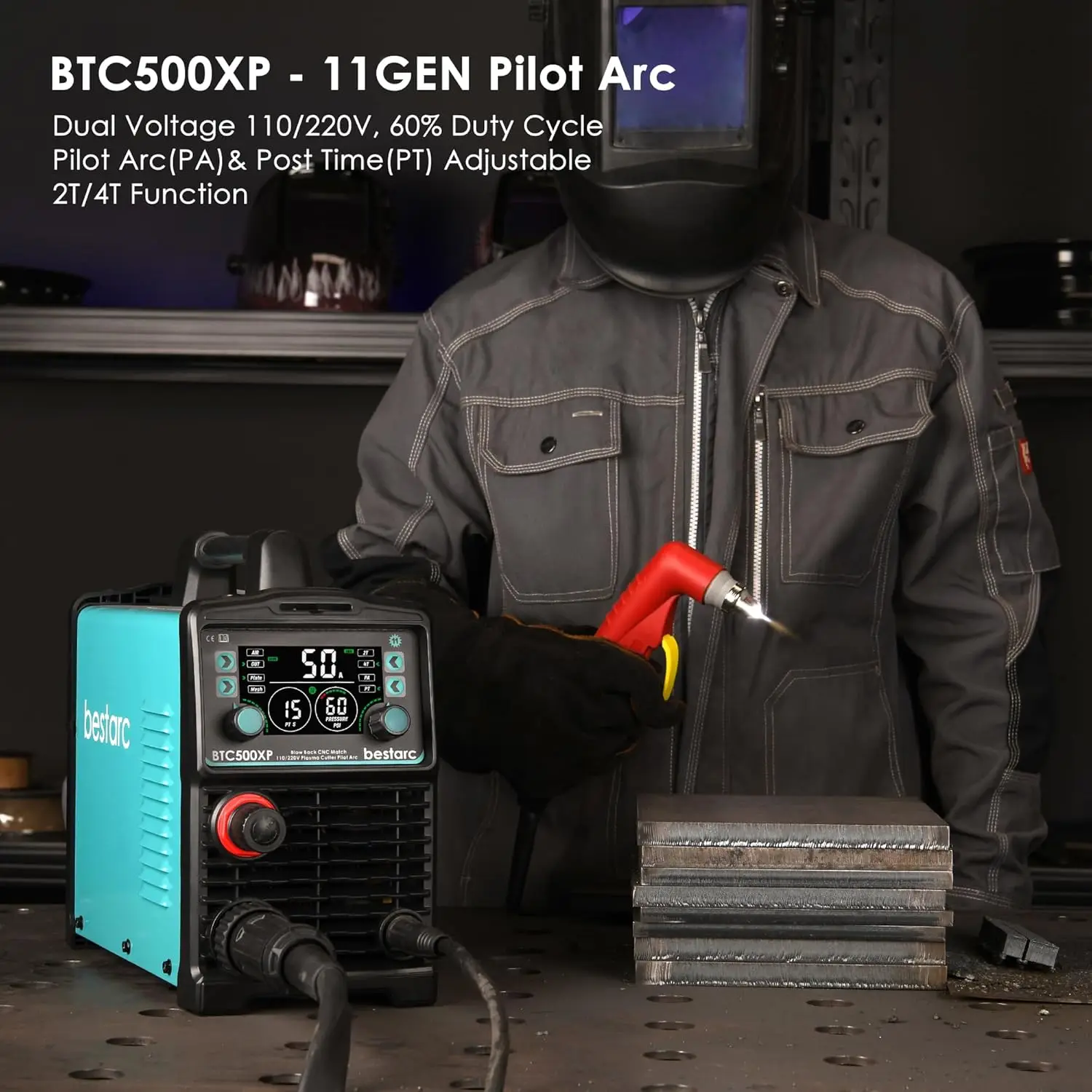Blow Back Pilot Arc Technology, 110V/220V Dual Voltage Non-HF CNC Plasma Cutting Machine
