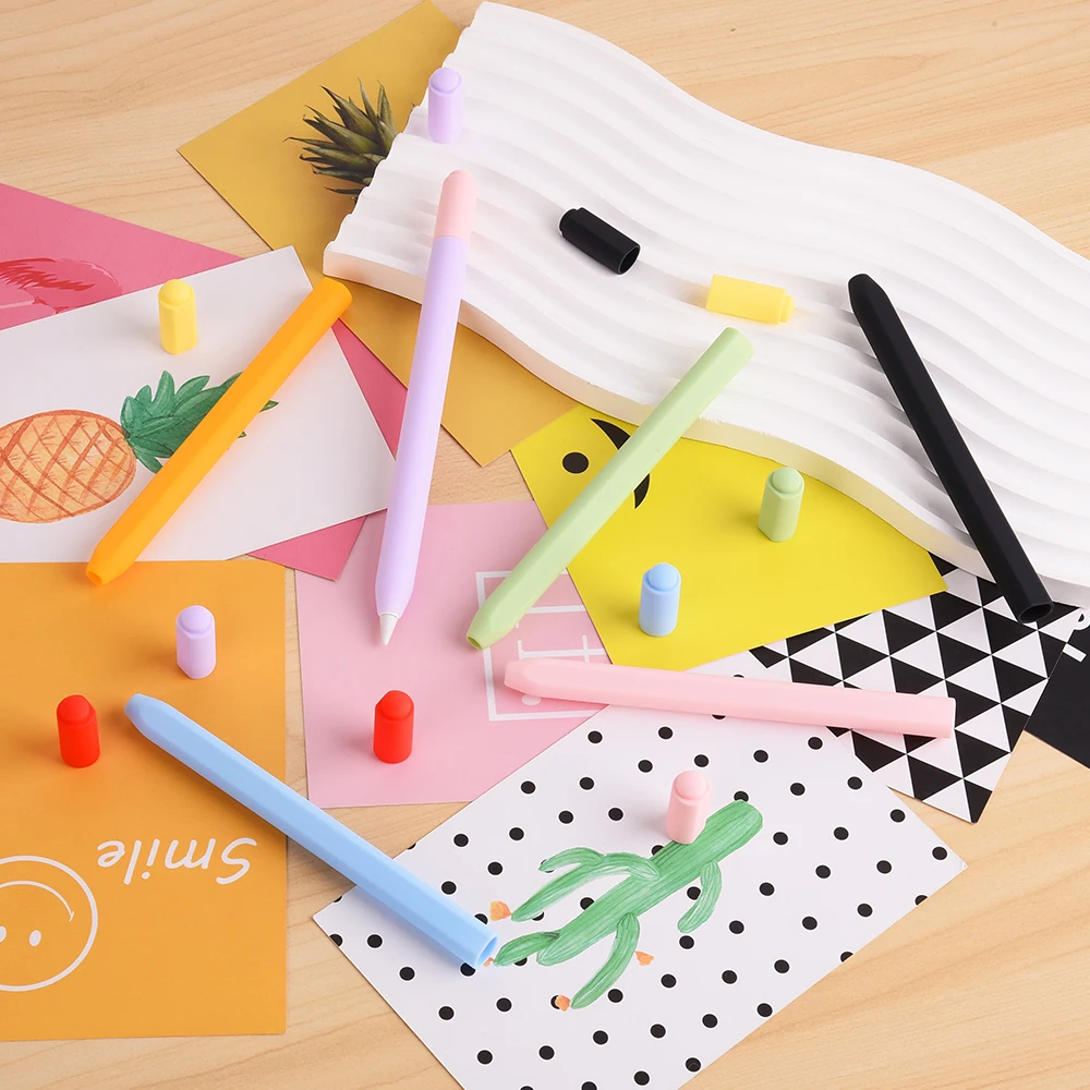 quality Cartoon silicone pen case for ApplePencil 3generation USB-C Anti-slip and anti-drop tablet stylus case Solid