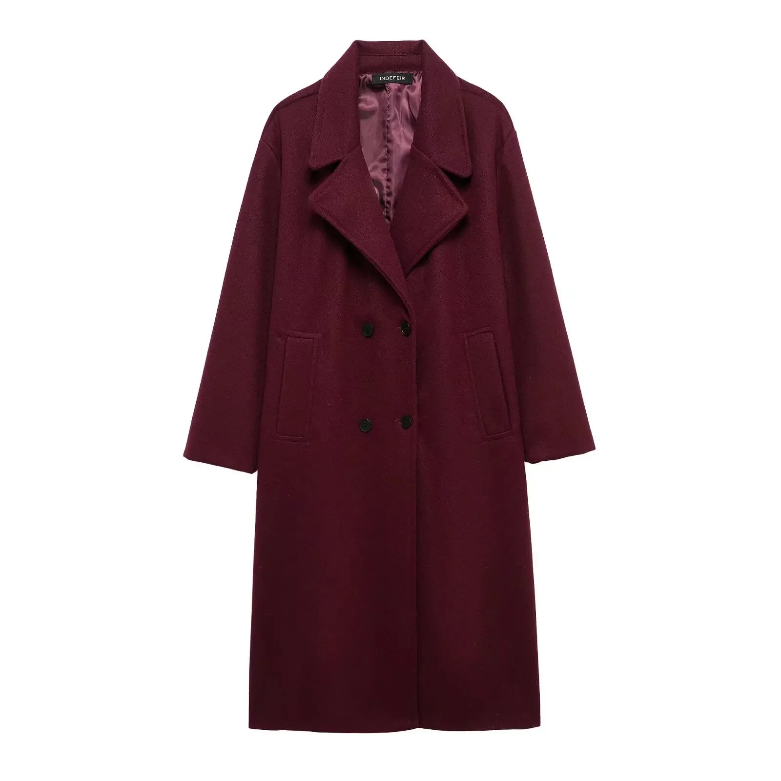 Women's Windproof Loose Long Woolen Coat