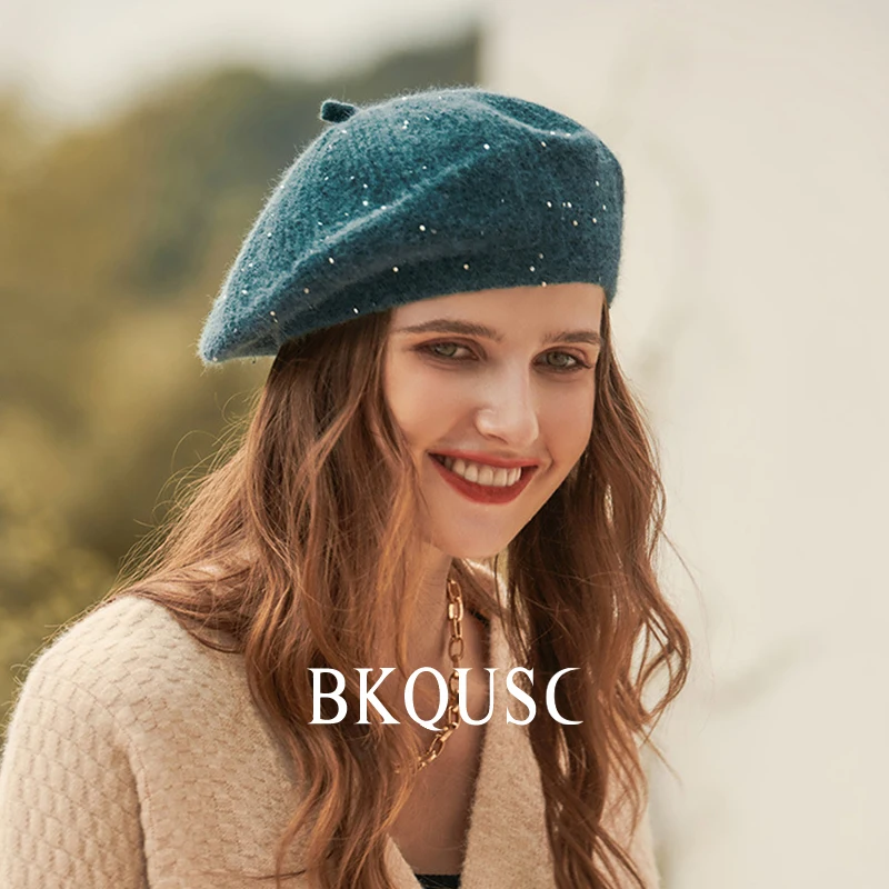 Franse baret hoed, klassieke pet voor dames, baretten dames, warme winterhoed, elegante muts, vintage baretten klassieke kleur, één maat, rood