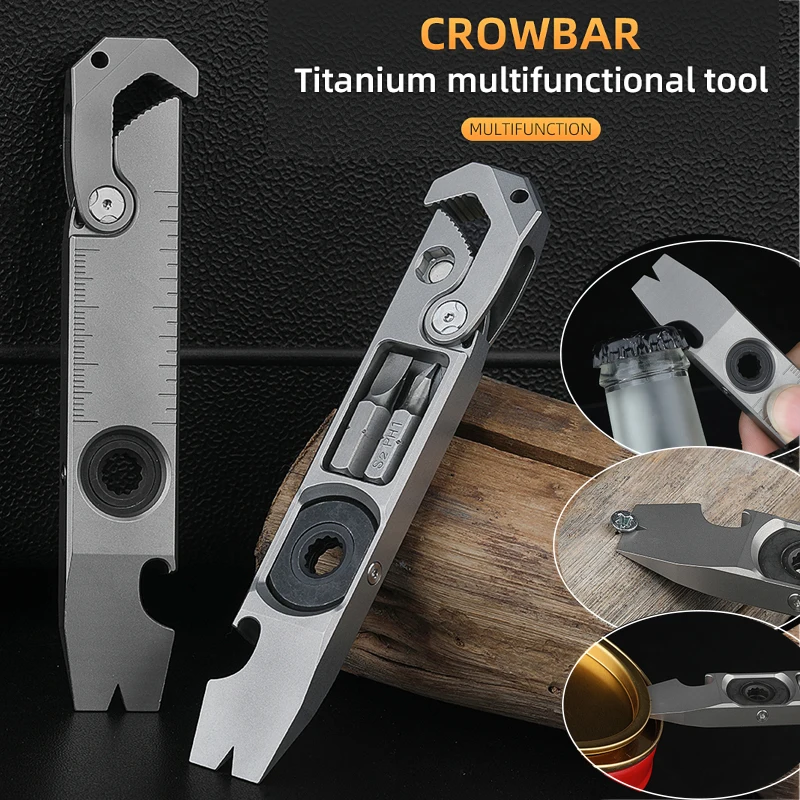 NEWTC4TitaniumAlloyCrowbarEDCToolsScrewdriverWrenchHand