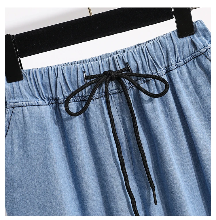 2026 High Waist Loose Fit Wide Leg Jeans Women Plus Size Casual Straight Workwear Trousers Summer Autumn Denim Capri Pants
