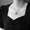 RHYSONG 316L Stainless Steel Initial Letter Silver Color Pendants Round Sun Charm For Women DIY Findings Jewelry Without Chain 6