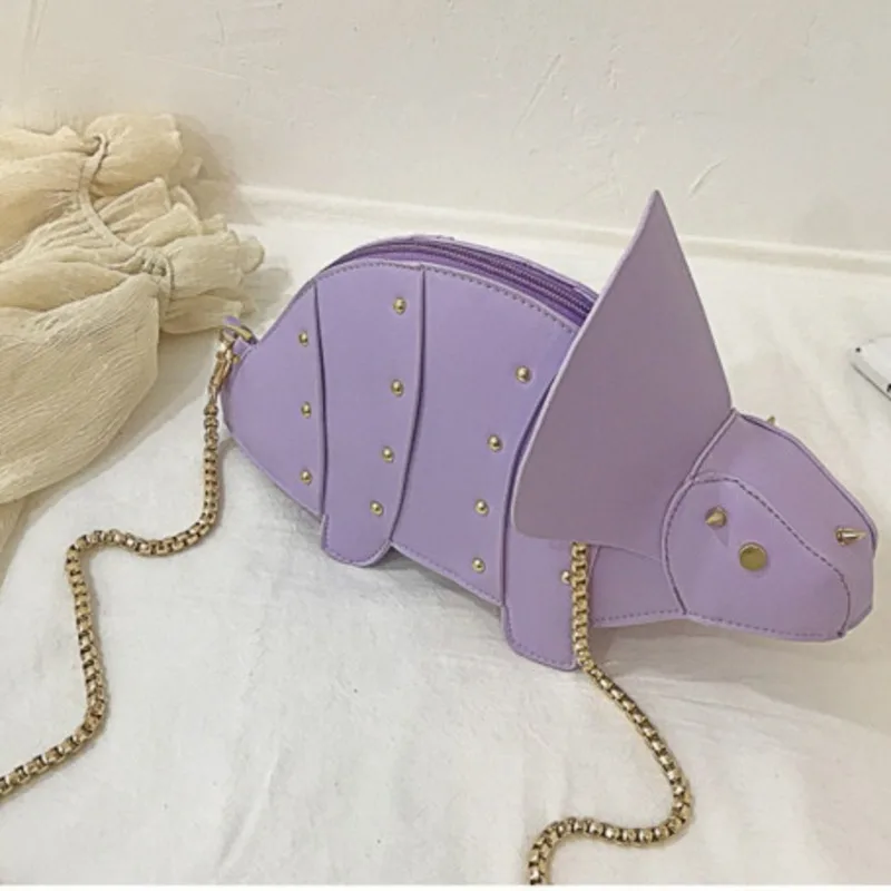New Funny Bag One Shoulder Triangle Dinosaur Style Crossbody Casual Handbag For Woman High-Quality Messenger Versatile Luxury