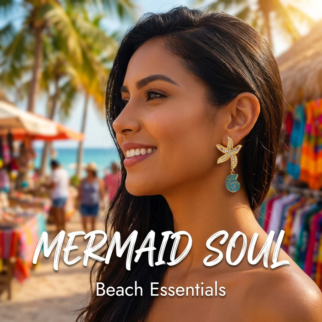 Sommerliche Boho-Ohrringe mit Strass und Seesternen für Damen, trendige Keramik-Muschel-Ohrhänger, Schmuck-Accessoires für Feiertage und Partys – Detail 3