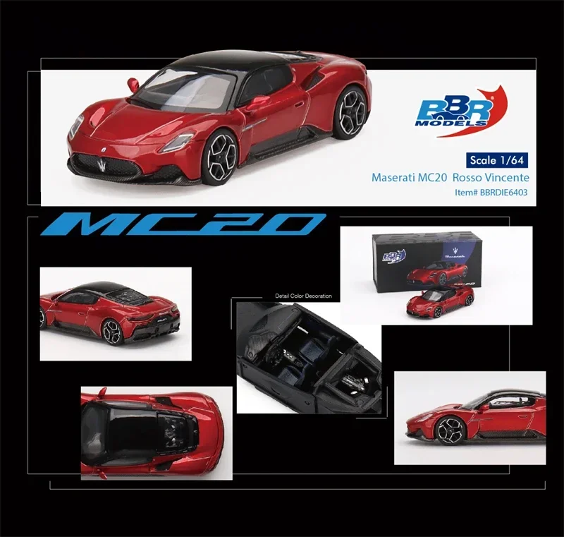 Bbr 1:64 Maserati Mc20 Rosso Vincente Rosso Modellino Auto