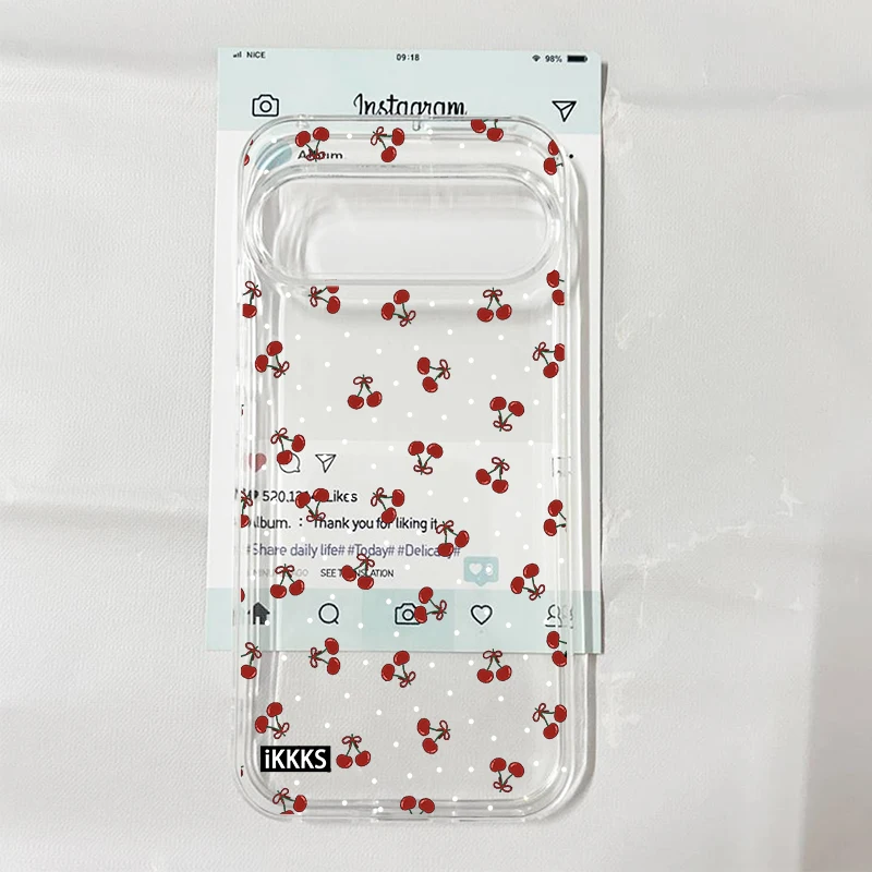 Red Cherry Floral Transparent Soft TPU Phone Case
