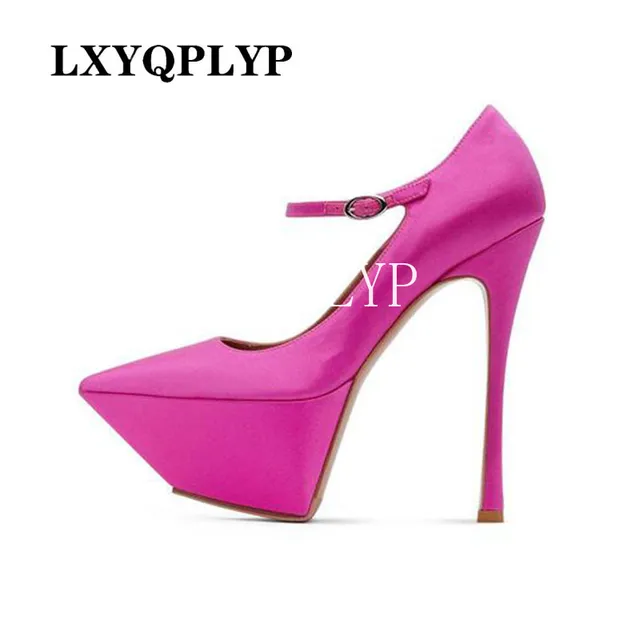 Brand Platform Heels Top Quality Sexy Thick High Heels Platform Black Red Dress Party Wedding Lady Shoes for Women  Shoes 1