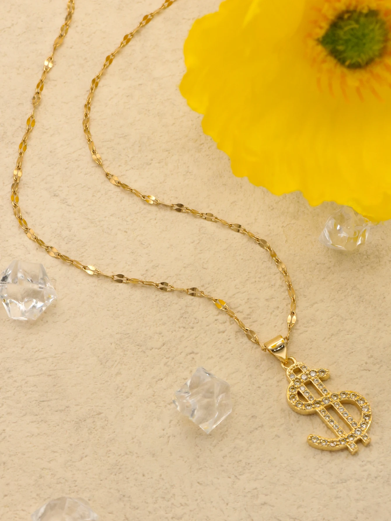 1PieceGoldColorPersonalizedFashionZirconStainlessSteel