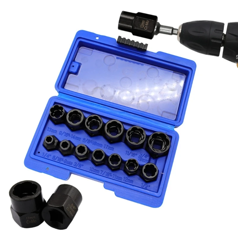 

13Pcs Impact Nut Remover Set Extractor Extractor Set Remove