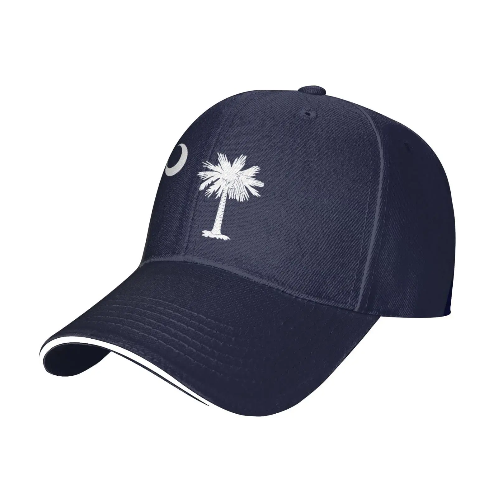 South Carolina Palmetto Trees Baseball Cap Men Women - Duck Tongue Classic Sandwich Hat Plain Navy Blue