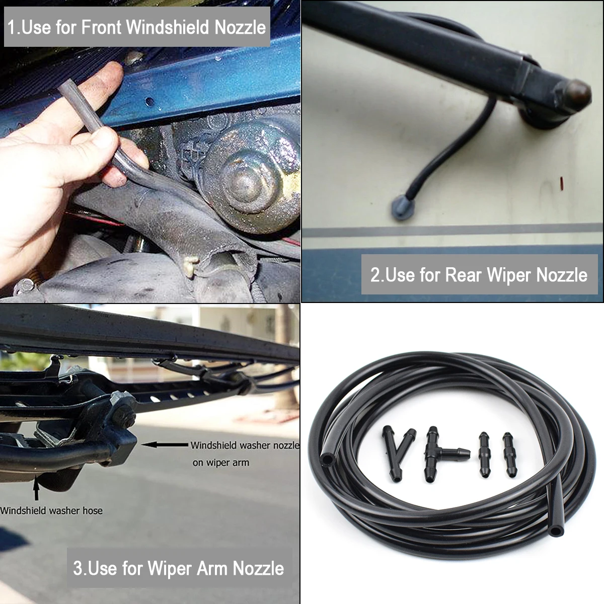 2M Car Windshield Washer Nozzle Hose Tube T Y Straight For Front - Foto 12