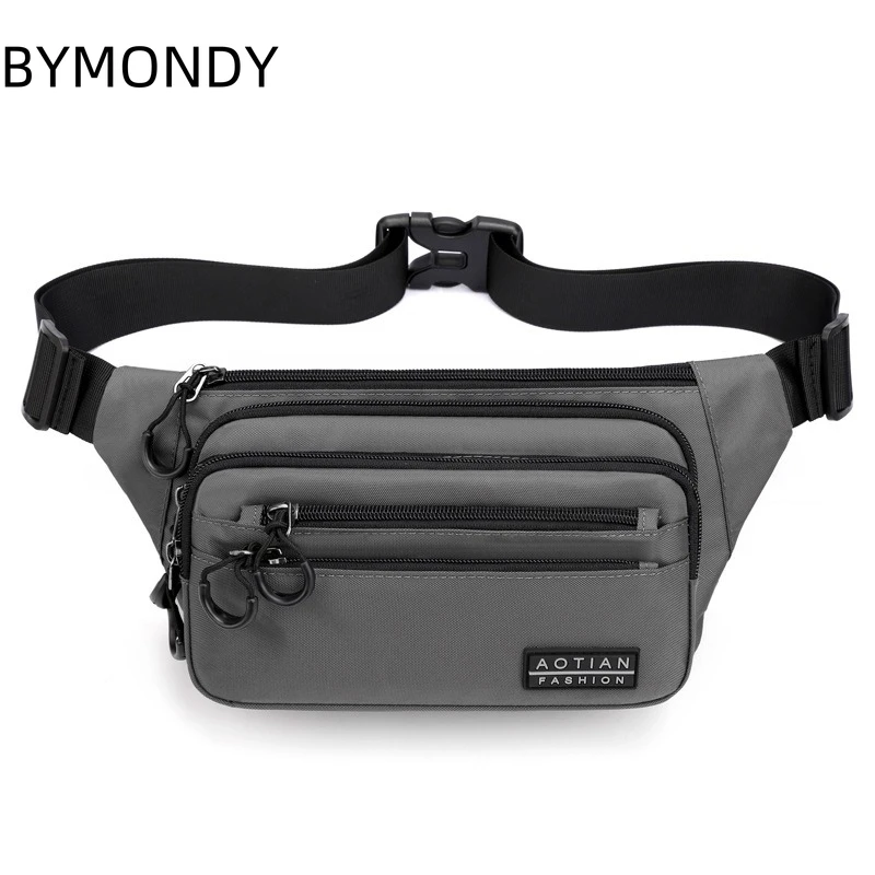 

BYMONDY Men Belt Bag Fashion Casual Rider Sports Camping Oxford Waterproof Waist Packs for Male Phone Pouch Pockets Chest Bags