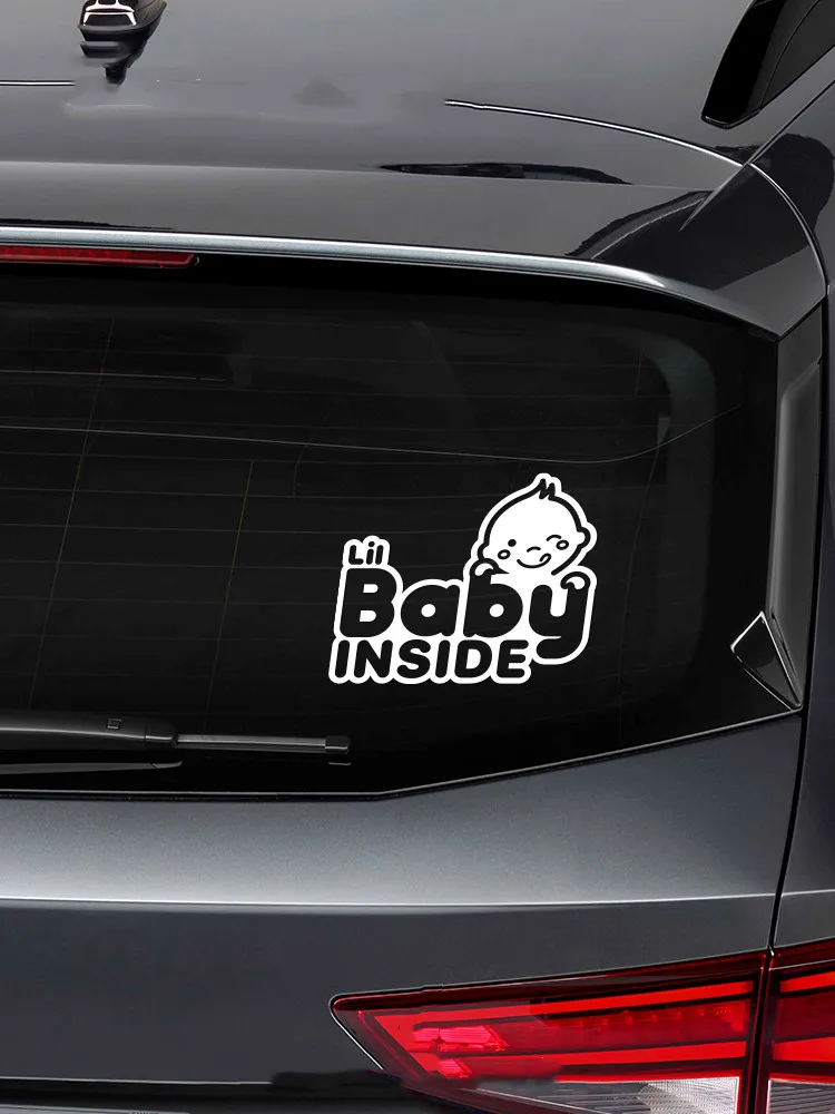 

Warning Baby Inside Cute Car Stickers Auto Body Window Tail Decal Motorcycle Bike Graphics