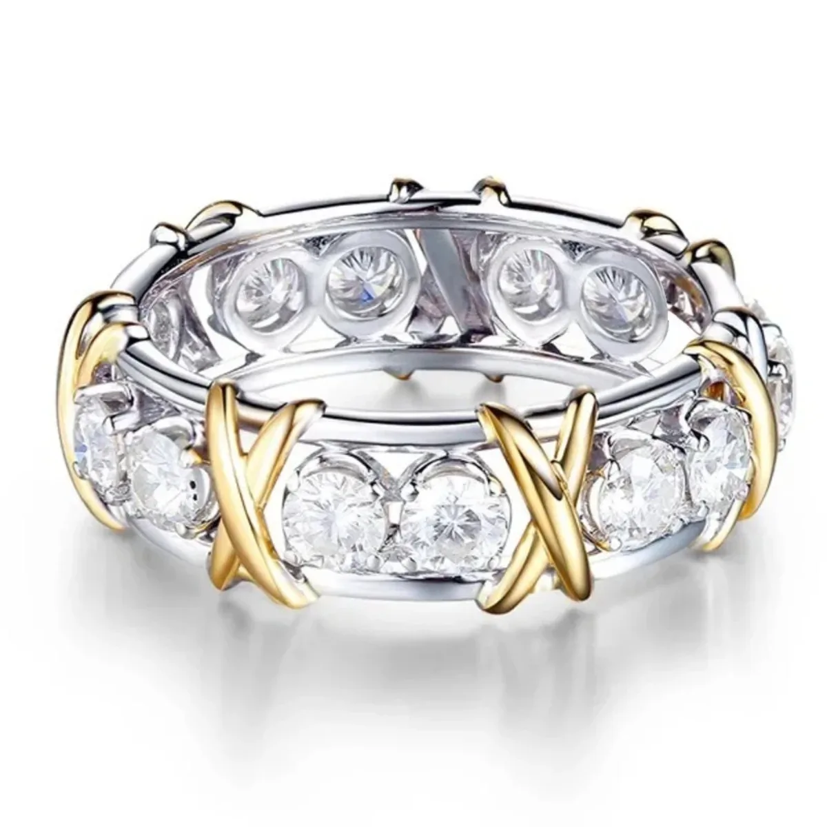 Zircon Rings Fashion Cubic Zirconia Delicate Women Weight Loss Ring Couple Health Care Jewelry Cross Geometric CZ Dancing Party Wedding Rings