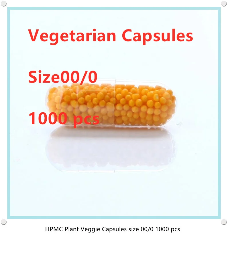 

Size 00/0 HPMC Empty Capsule Clear Vegetarian Capsules 1000 pcs Vegetable Capsules Transparent Veggie Caps