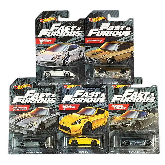 5Pcs/pack Hot Wheels Fast Furious 6 Mercedes-Benz Porsche Ford