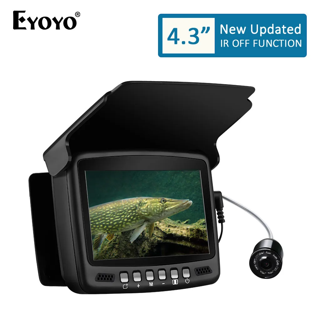 EYOYO Video Fish Finder 4.3 Inch IPS LCD Monitor Camera Kit Winter Underwater Ice Fishing Manual Backlight Boy/Men's Gift fish finder