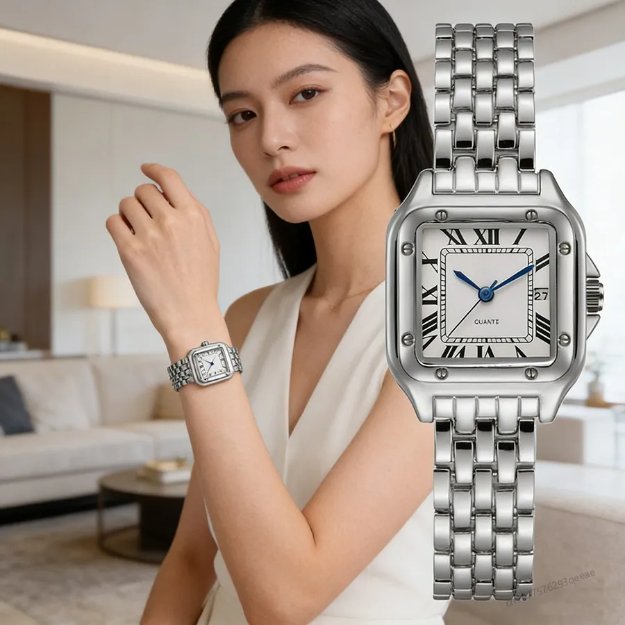 Light Luxury Women Quartz Watch Stainless Steel Ladies Business Wristwatch Fashion Waterproof Female Clock Bracelet Watch