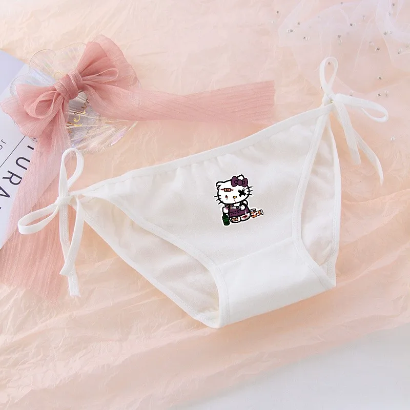 Anime Hello Kitty Underwear Cartoon Kt Cat Kuromi Melody Y2K Girls Cotton  Low-Waist Thong Kawaii Female Soft Briefs Clothes Gift
