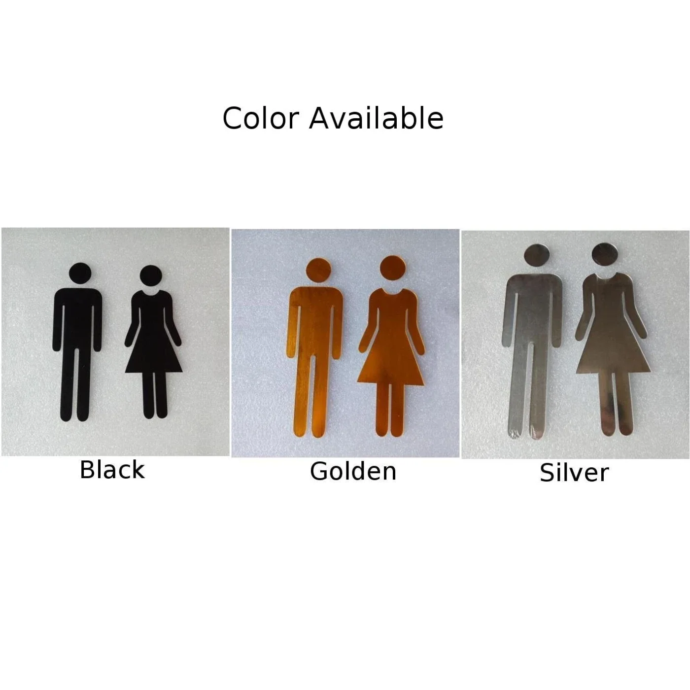 High Quality Sticker Toilet Sign WC Door Washroom 1 Pair 3D Acrylic Bathroom Decals Indicator Plaque