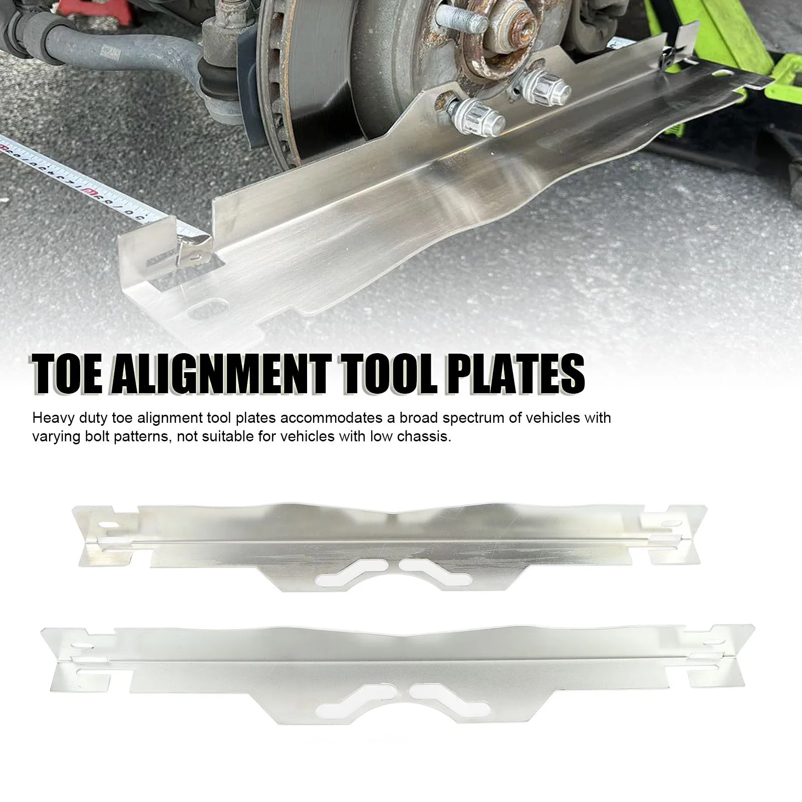 Toe Plates Wheel Alignment Tool Stainless Steel Wheel Alignment Tool Plate with 3 Meters Tape Measure for Cars Sedans SUVs
