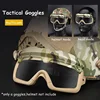 Tactical Airsoft Paintball Goggles Windproof Anti Fog CS Wargame Hiking Protection Goggles Fits for Tactical Helmet 3
