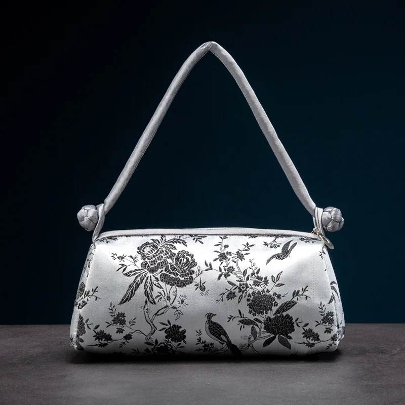 Shoulder Bag Women Handbag Embroidered Sil...