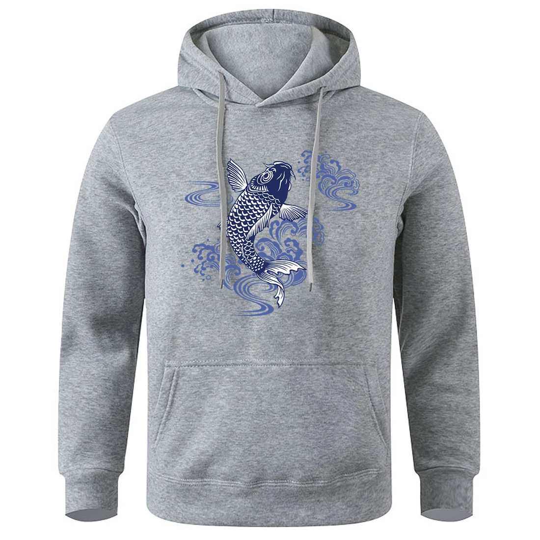 

Cyprinus Carpio Haematopterus Koi Print Men Hoodie O-Neck Breathable Hooded Basic All Match Sweatshirt Retro Classic Tracksuit