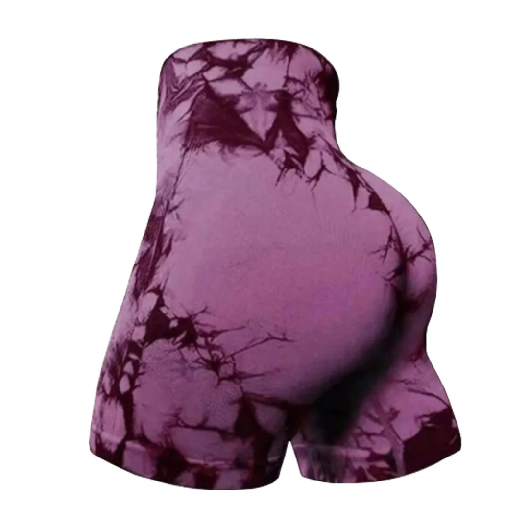 Tie Dye Yoga Shorts Marble Gym Shorts Women Push Up Sports Women Fitness Tights Breathable High Waist Booty
