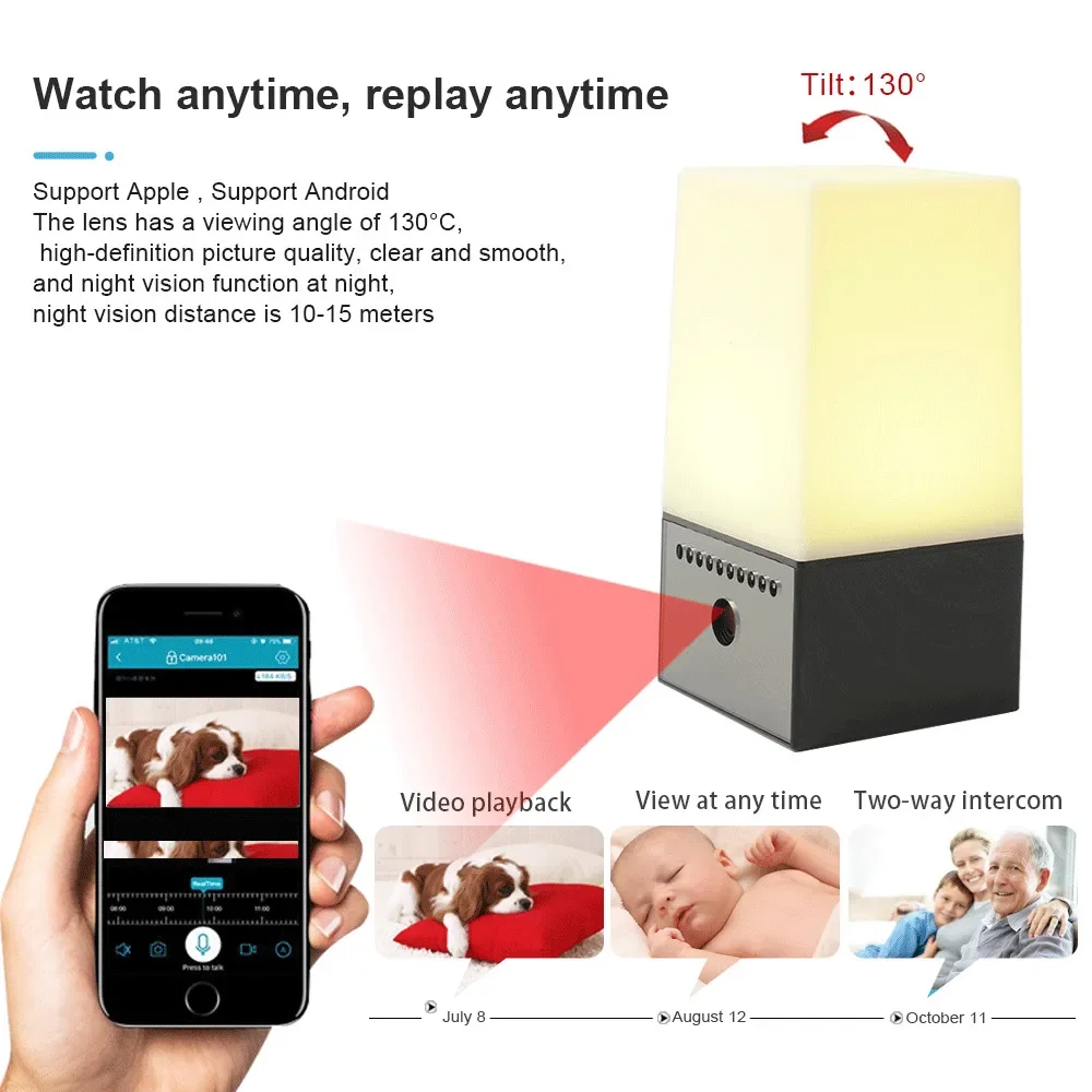 Lampe med integreret vidvinkelobjektiv detalje