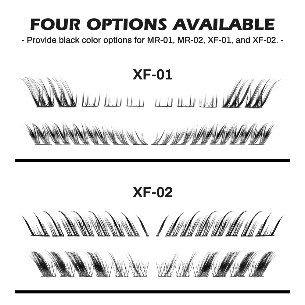 NATUHANA DIY Wimpernverlängerungsset, individuelle Wimpern-Cluster-Mix-Wimpern, komplettes Set Wimpern-Set mit Wimpernbindung und Pinzette zu Hause – Detail 4