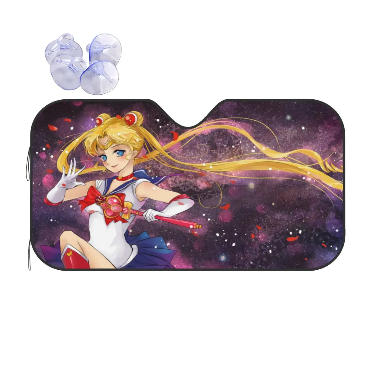 

Moon Girl Anime Manga Cute Sunshade Windscreen 70x130cm Uniform Girl Aluminium Foil Car Window Windscreen Cover Car-styling