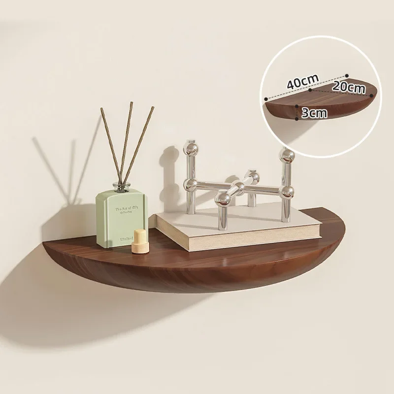 Solid Wood Semicircle Wall Shelf 2