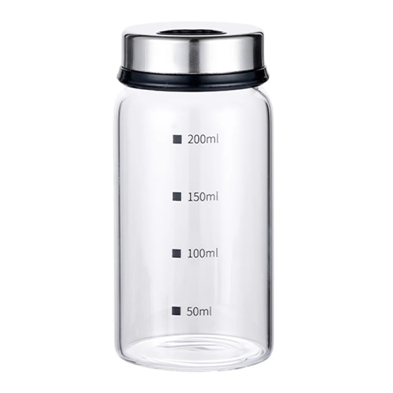 Kitchen Salt and Pepper Shakers Spice Dispenser Adjustable Pour Holes Stainless Steel Lid Glass Bottle for BBQ