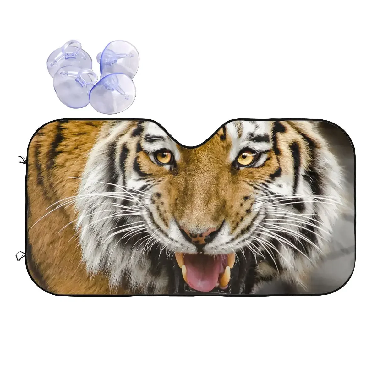 

Bengal Tiger Head Sunshade Windscreen Animal Lovers Novelty Cover Front Block Window Sunshade Visor Ice Shield Dust Protection